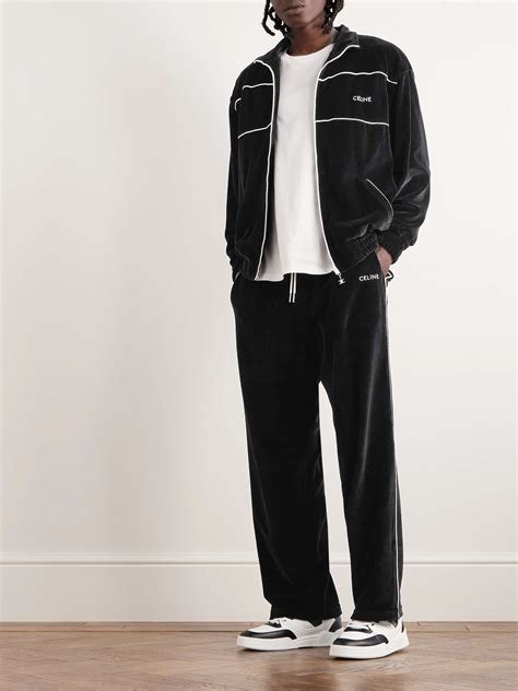 celine velour track jacket|CELINE HOMME Logo.